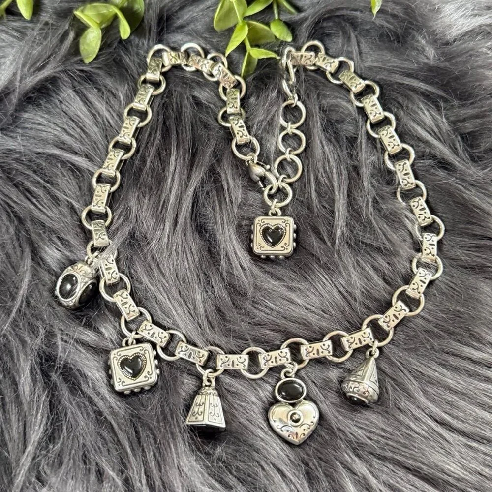 Brighton Black Enamel Charm‎ Necklace